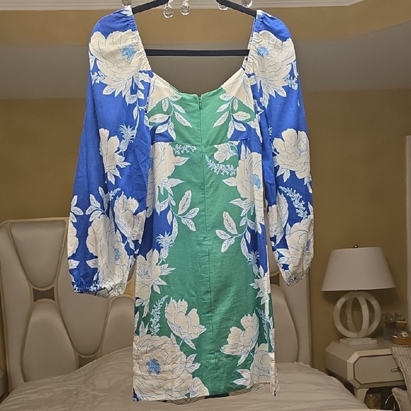 FARM Rio Vibrant Blue and Green Floral Dress - Picture 5 of 16